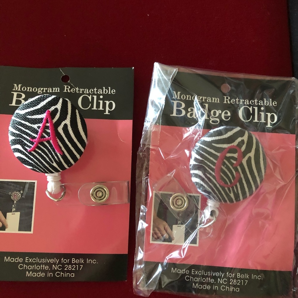 C Monogram Retractable Badge Clip- Brand new